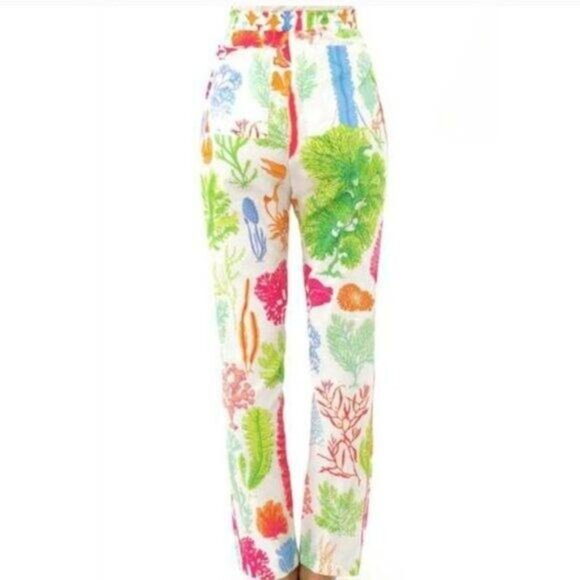 GRETCHEN SCOTT bon voyage pants in sea sway brights women's Size Large NEW - Picture 3 of 5